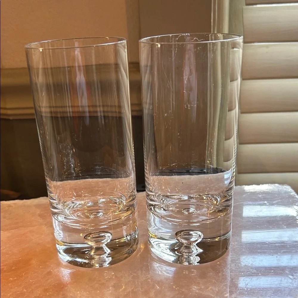 Crate&Barrel ‘Direction’ Bubble Bottom 12 oz Glasses - Set of 2